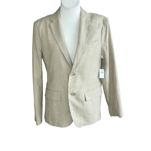 Old Navy Men's Tan Linen Blend Unstructured Casual Jacket Size Small NWT - Picture 1 of 8